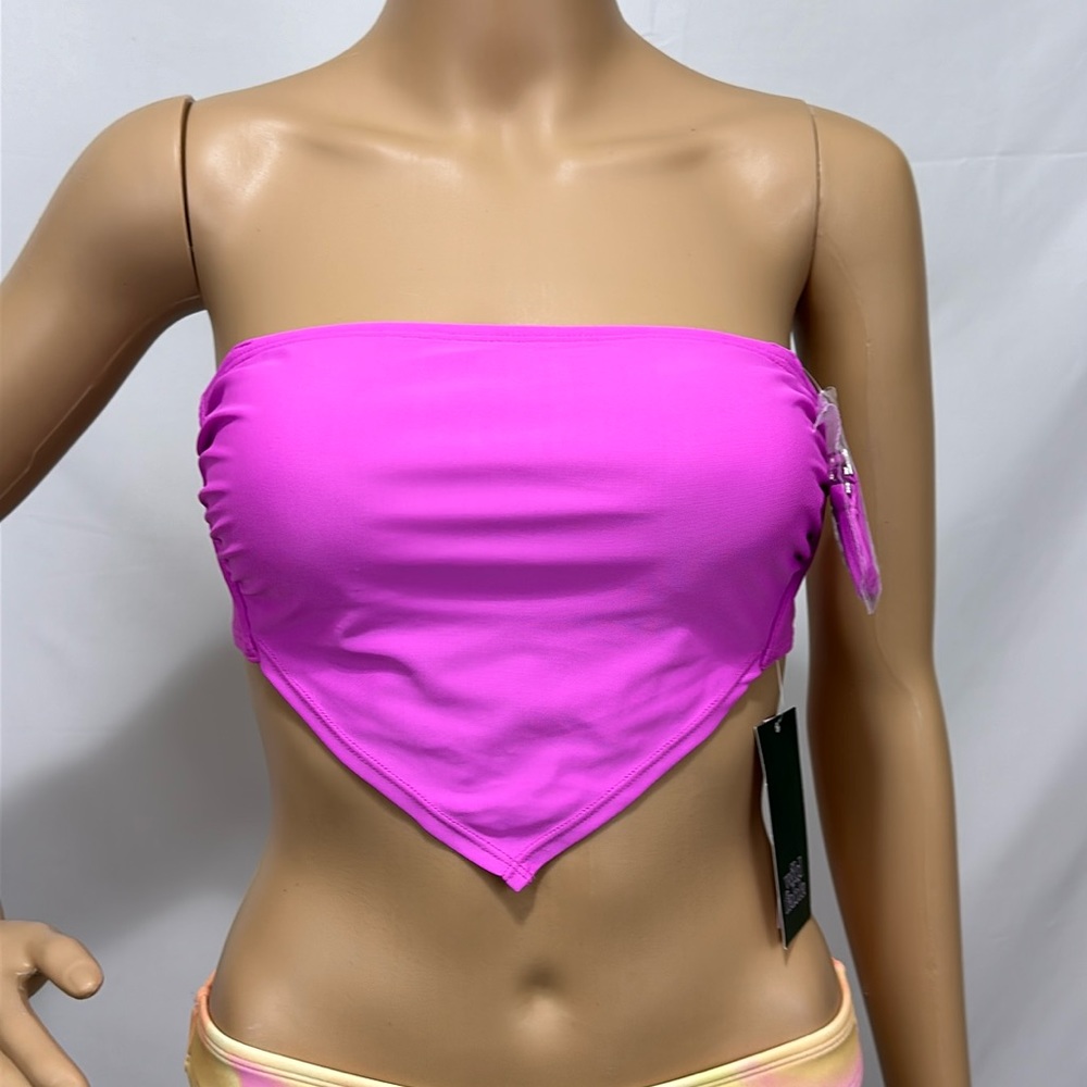 Wild Fable Vibrant Pink Bandeau Bikini Top